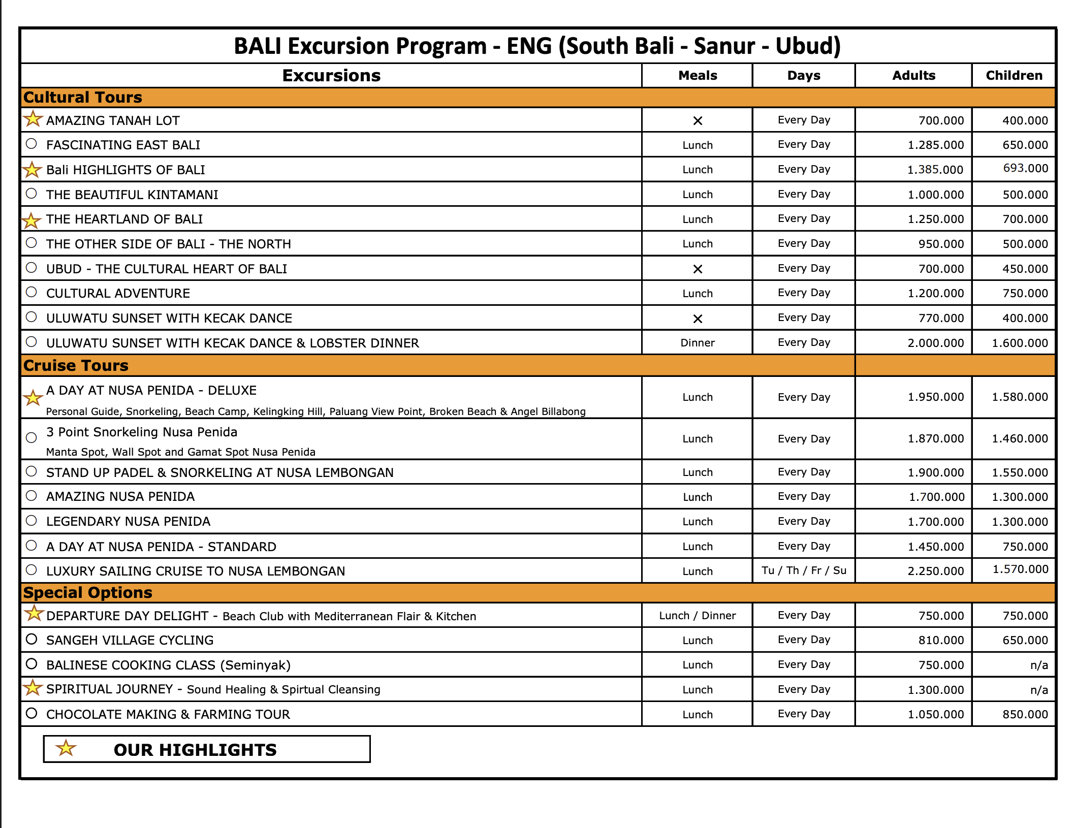 excursions bali 2026